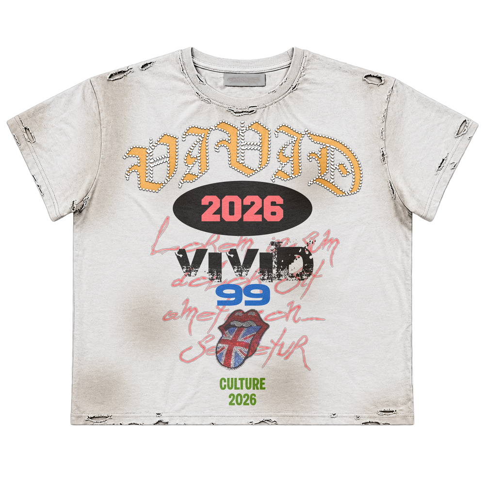 Vivid 99 Culture 2026 Distressed Graphic Tee